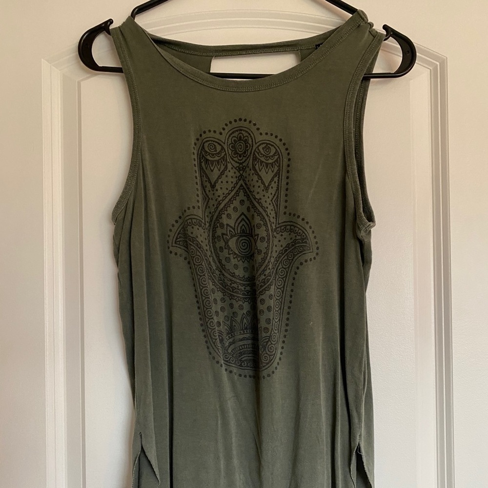 Boho open back tank top
